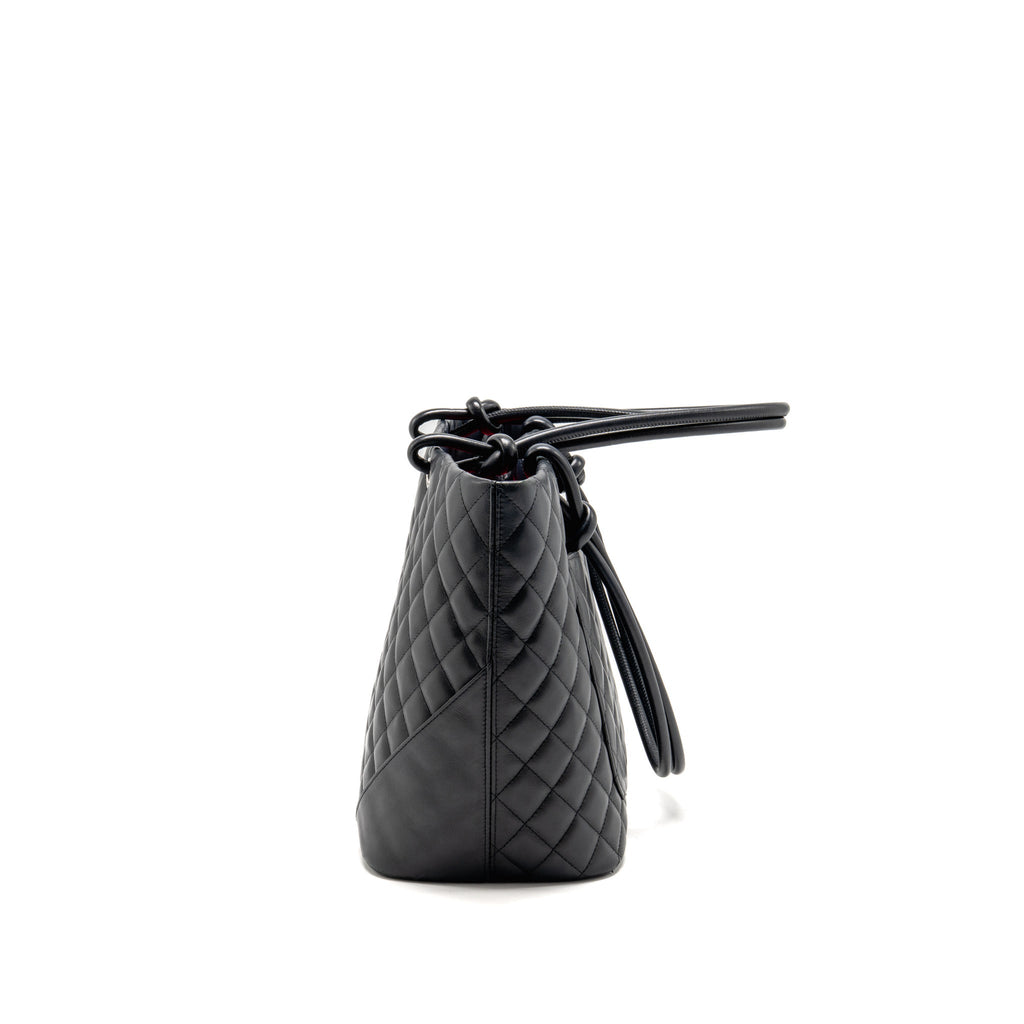 Chanel Cambon Ligne Tote Bag Calfskin/Patent Black SHW