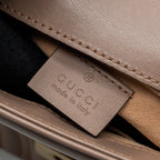 GUCCI GG MARMONT MINI TOP HANDLE BAG LEATHER DARK BEIGE GHW
