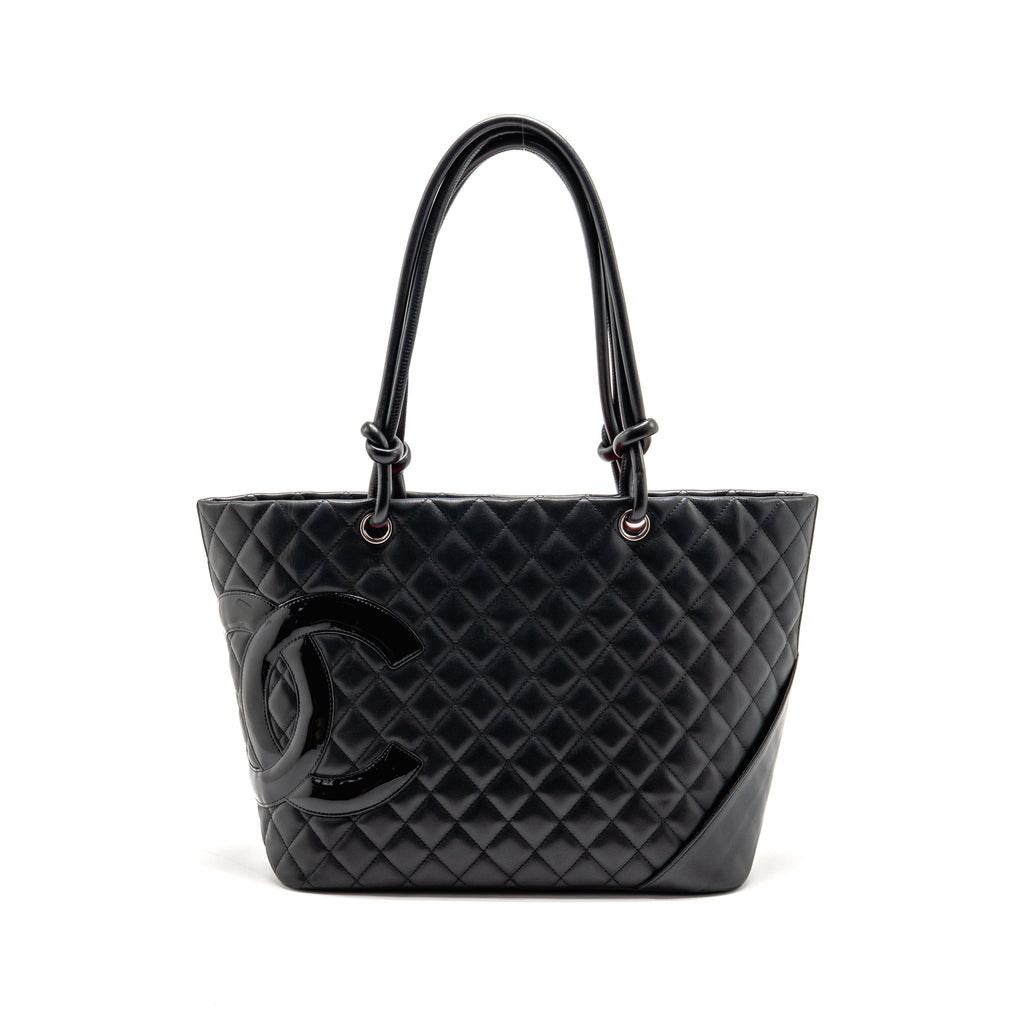 Chanel Cambon Ligne Tote Bag Calfskin/Patent Black SHW