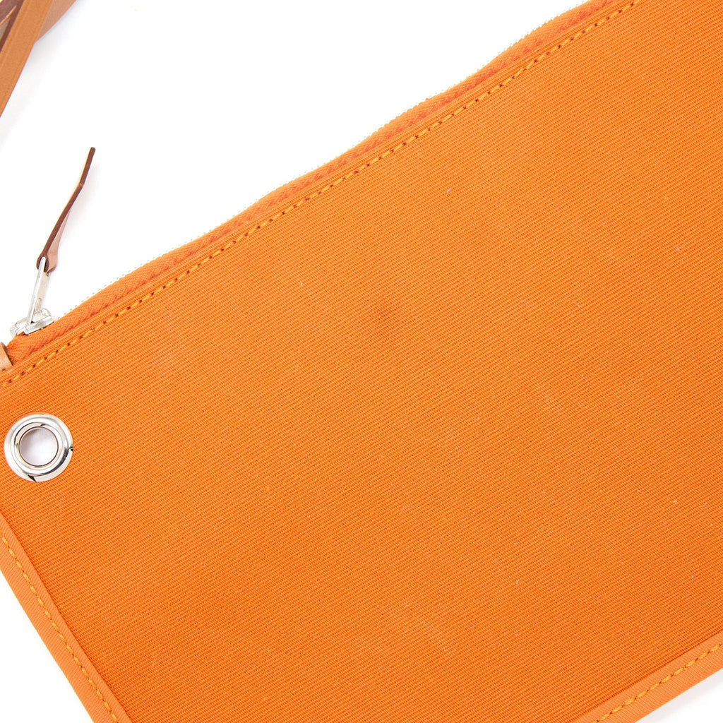 HERMES HERBAG 31 ZIP BAG CANVAS ORANGE SHW