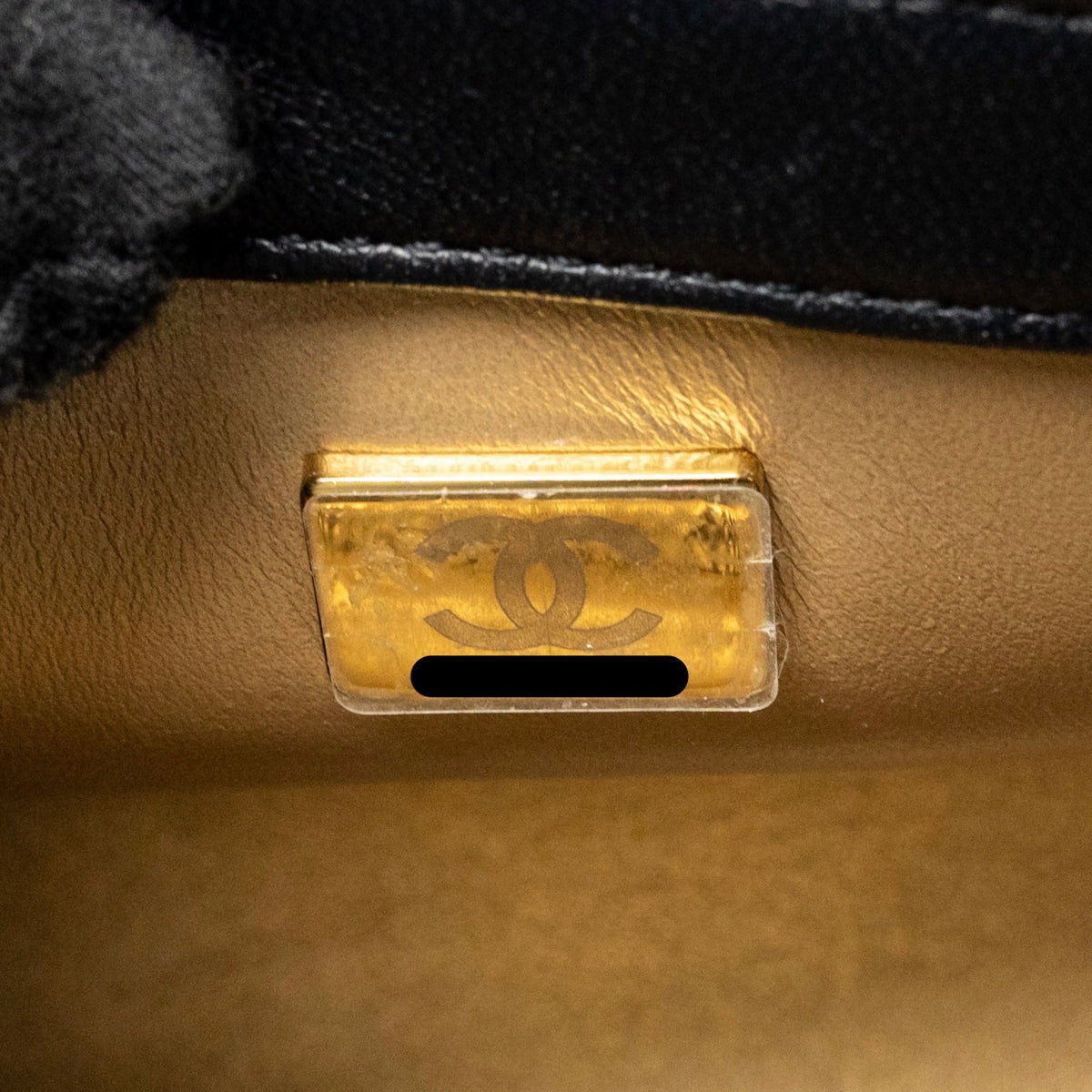 CHANEL PEARL CRUSH MINI RECTANGULAR FLAP BAG LAMBSKIN BLACK GHW (MICROCHIP)