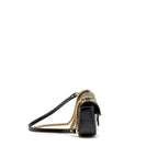 Gucci GG Marmont Small Shoulder Bag Chevron Leather Black GHW