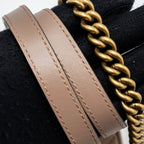 GUCCI GG MARMONT MINI TOP HANDLE BAG LEATHER DARK BEIGE GHW