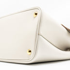 PRADA SMALL SAFFIANO CUIR TOTE BAG CALFSKIN WHITE/YELLOW GHW