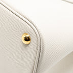 PRADA SMALL SAFFIANO CUIR TOTE BAG CALFSKIN WHITE/YELLOW GHW