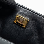 CHANEL MINI SQUARE FLAP BAG LAMBSKIN BLACK LGHW (MICROCHIP)