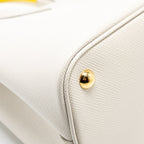 PRADA SMALL SAFFIANO CUIR TOTE BAG CALFSKIN WHITE/YELLOW GHW