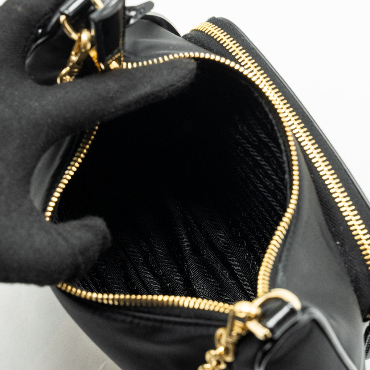 PRADA RE-NYLON MINI BAG NYLON/ CALFSKIN BLACK GHW