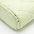 CHANEL MINI VERTICAL VANITY WITH CHAIN CAVIAR LIGHT GREEN LGHW