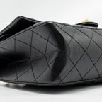 CHANEL LARGE 2.55 REISSUE FLAP BAG AGED CALFSKIN BLACK GHW