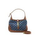 GUCCI JACKIE 1961 SMALL SHOULDER BAG DENIM/LEATHER BLUE/BROWN GHW