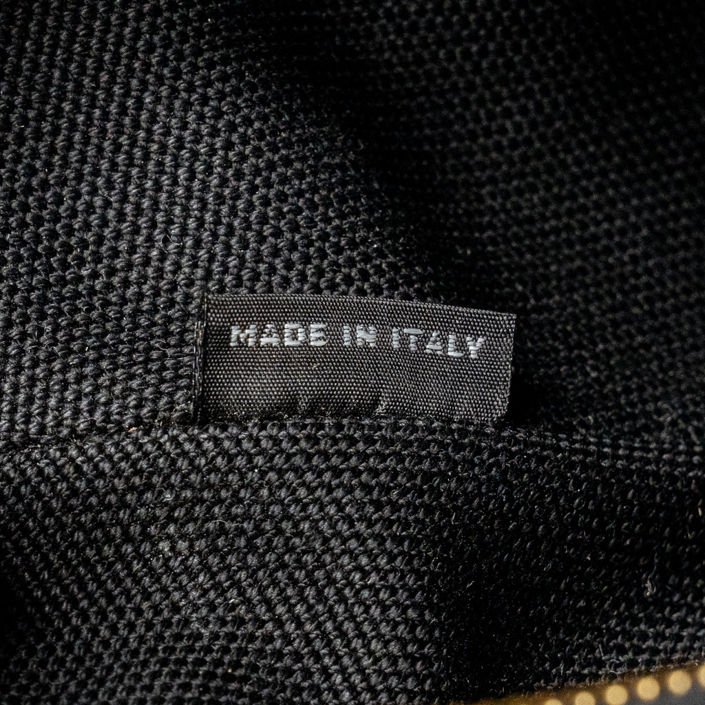 Prada Wicker Shopping Bag Canvas/Woven Tan/Black GHW