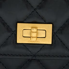 CHANEL 2.55 REISSUE WALLET ON CHAIN AGED CALFSKIN BLACK GHW(MICROCHIP)