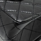 CHANEL LARGE 2.55 REISSUE FLAP BAG AGED CALFSKIN BLACK GHW