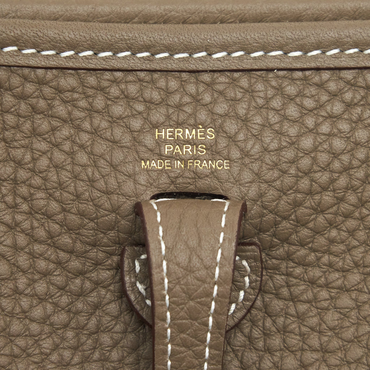 Hermes mini Evelyne Etoupe/ blue indigo GHW