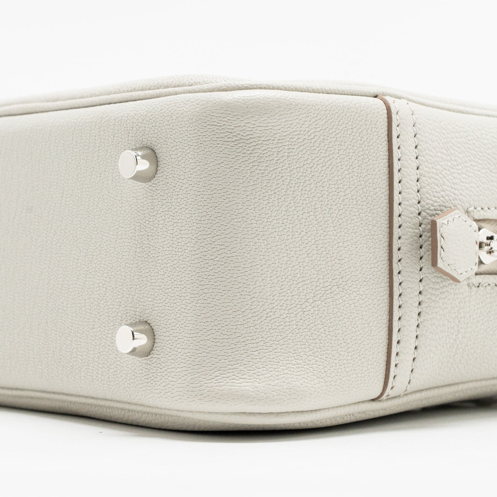 Hermes Plume Mini Chèvre Mysore Gris Perle SHW