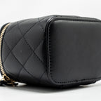 CHANEL PEARL CRUSH MINI VANITY CASE LAMBSKIN BLACK GHW