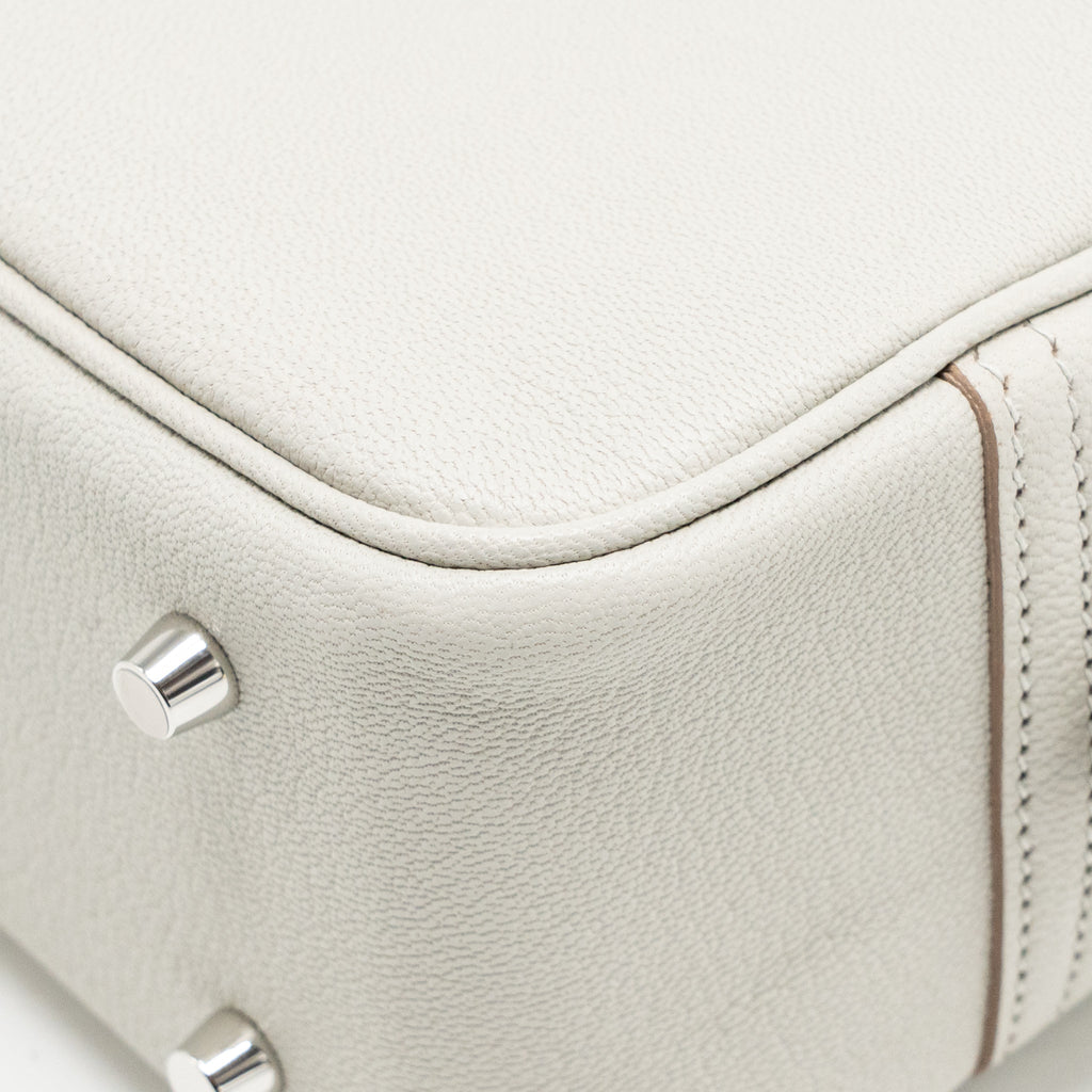 Hermes Plume Mini Chèvre Mysore Gris Perle SHW