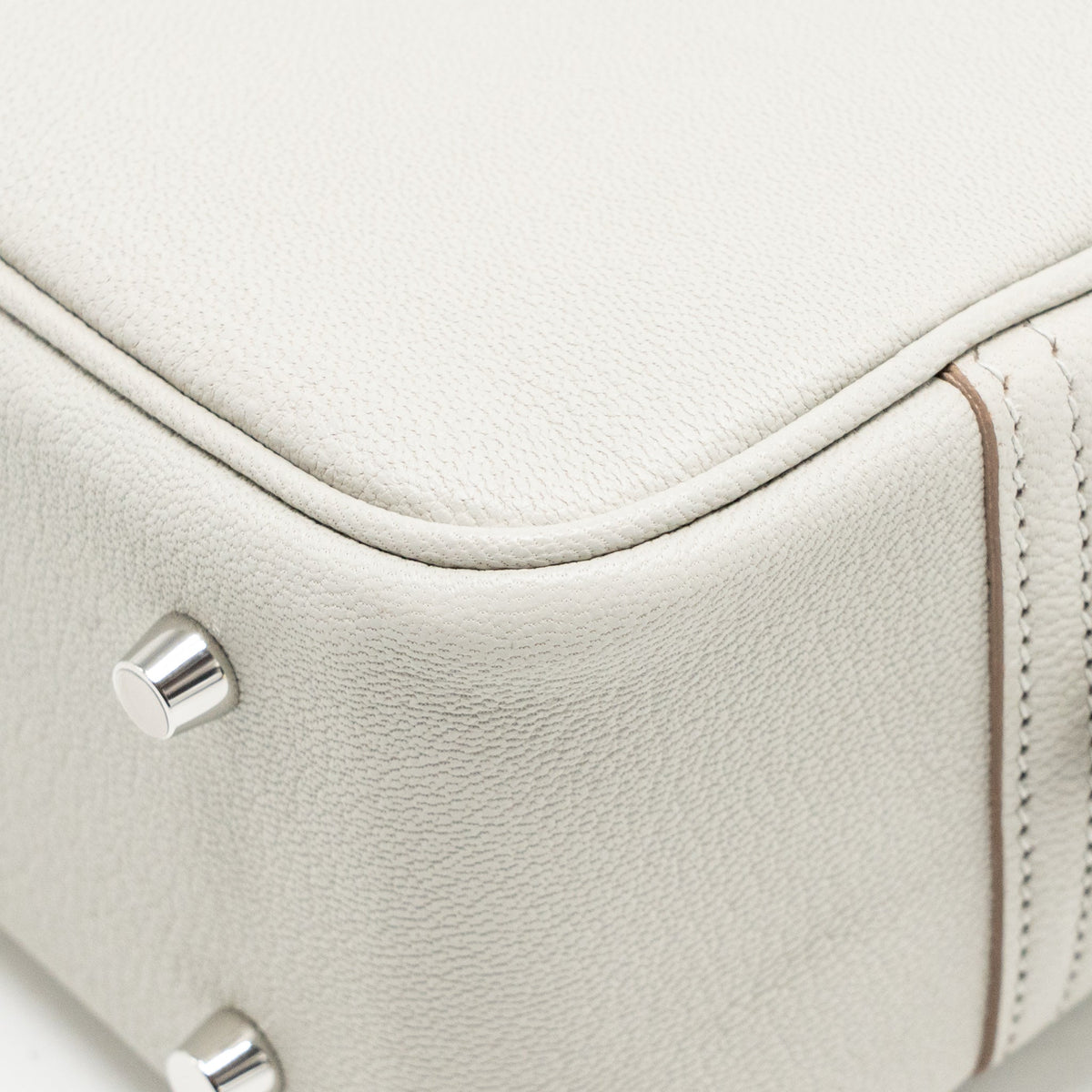 Hermes Plume Mini Chèvre Mysore Gris Perle SHW