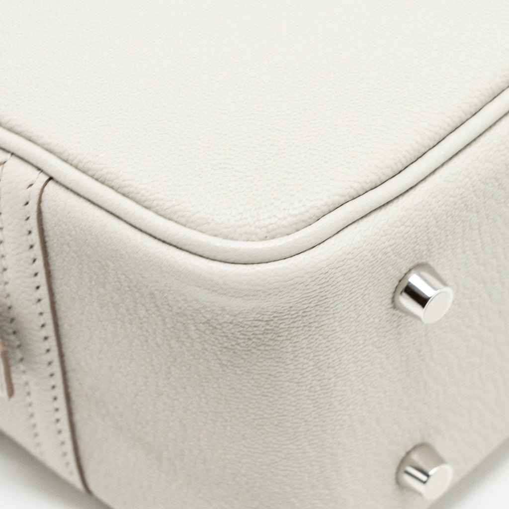 Hermes Plume Mini Chèvre Mysore Gris Perle SHW