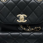 CHANEL 23C DUMA MINI BACKPACK CALFSKIN BLACK LGHW (MICROCHIP)