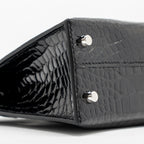Hermes Mini Kelly II Shiny Alligator Mississippiensis Black SHW