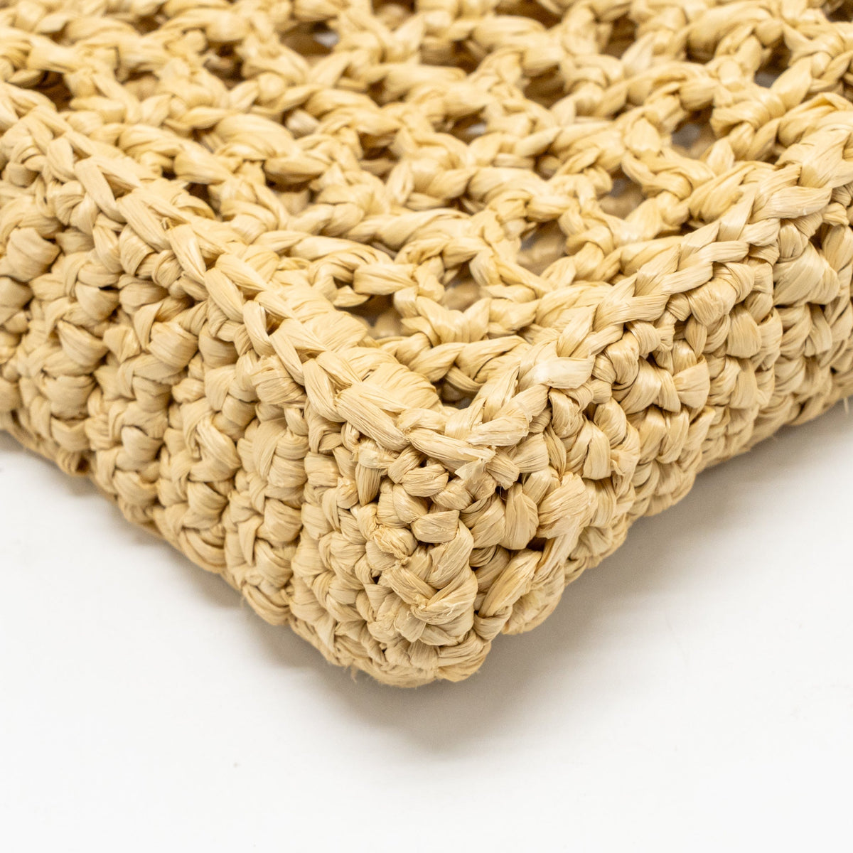 Prada Crochet raffia tote bag beige