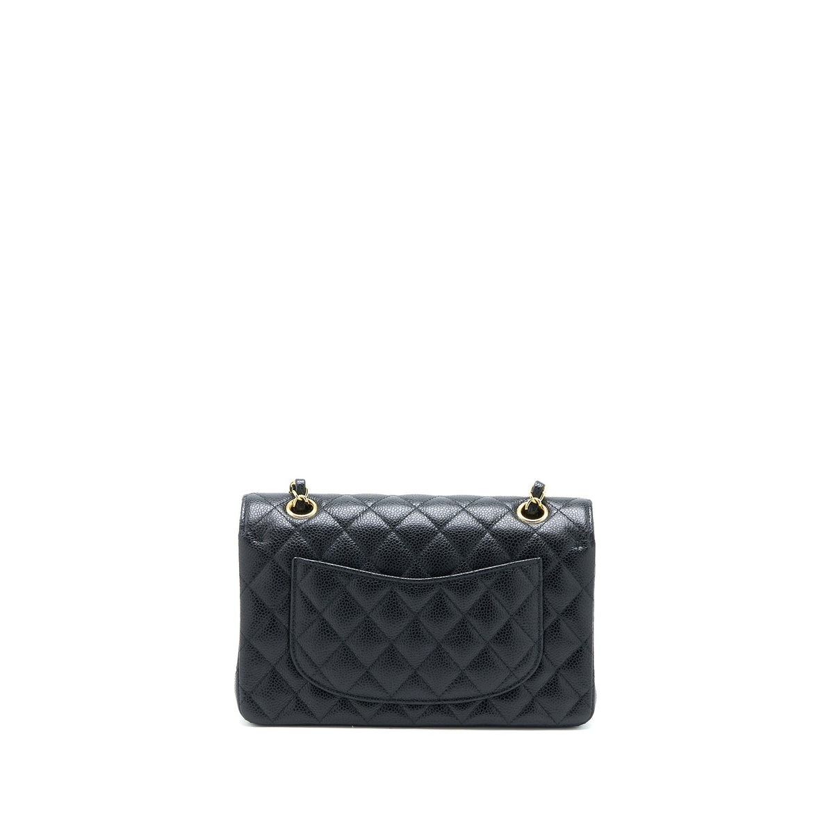 CHANEL SMALL CLASSIC FLAP BAG CAVIAR BLACK GHW (MICROCHIP)