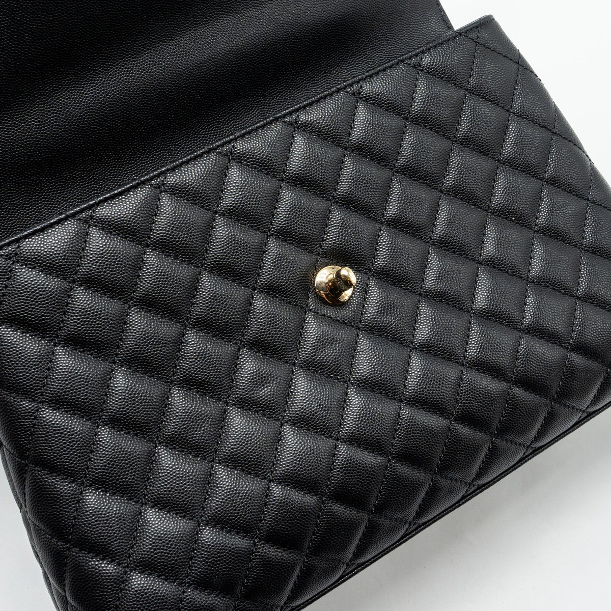 CHANEL LARGE COCO HANDLE CAVIAR BLACK LGHW (MICROCHIP)