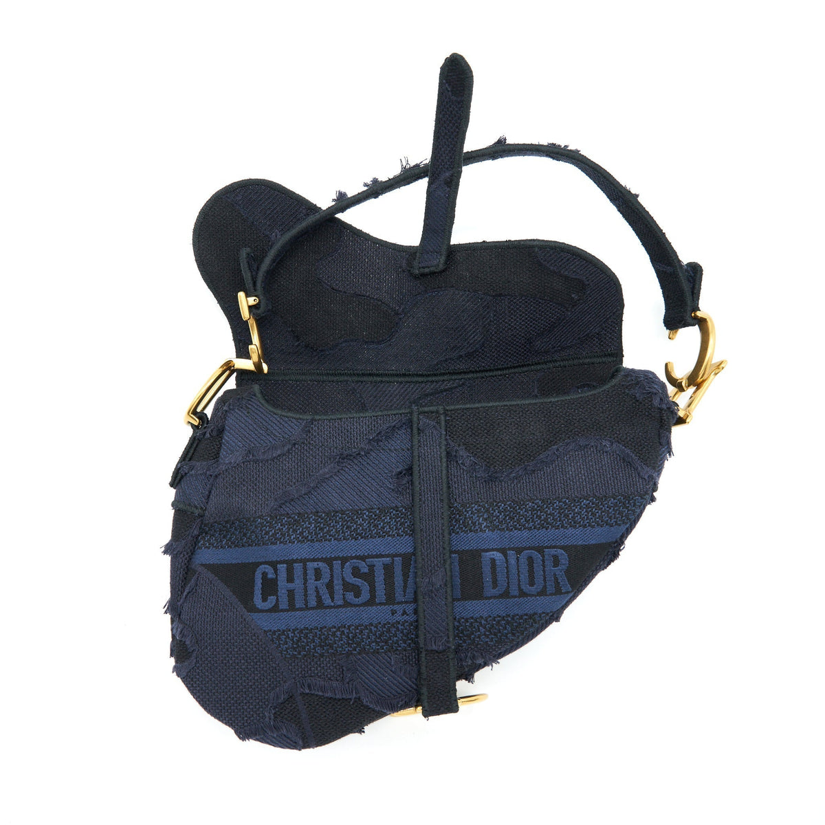 DIOR MEDIUM SADDLE BAG LIMITED EDITION NAVY GHW