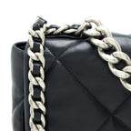 CHANEL MEDIUM 19 BAG GOATSKIN BLACK MULTICOLOUR HARDWARE (MICROCHIP)