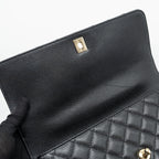 CHANEL LARGE COCO HANDLE CAVIAR BLACK LGHW (MICROCHIP)