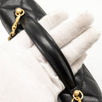 CHANEL TOP HANDLE VANITY BAG CAVIAR BLACK GHW (MICROCHIP)