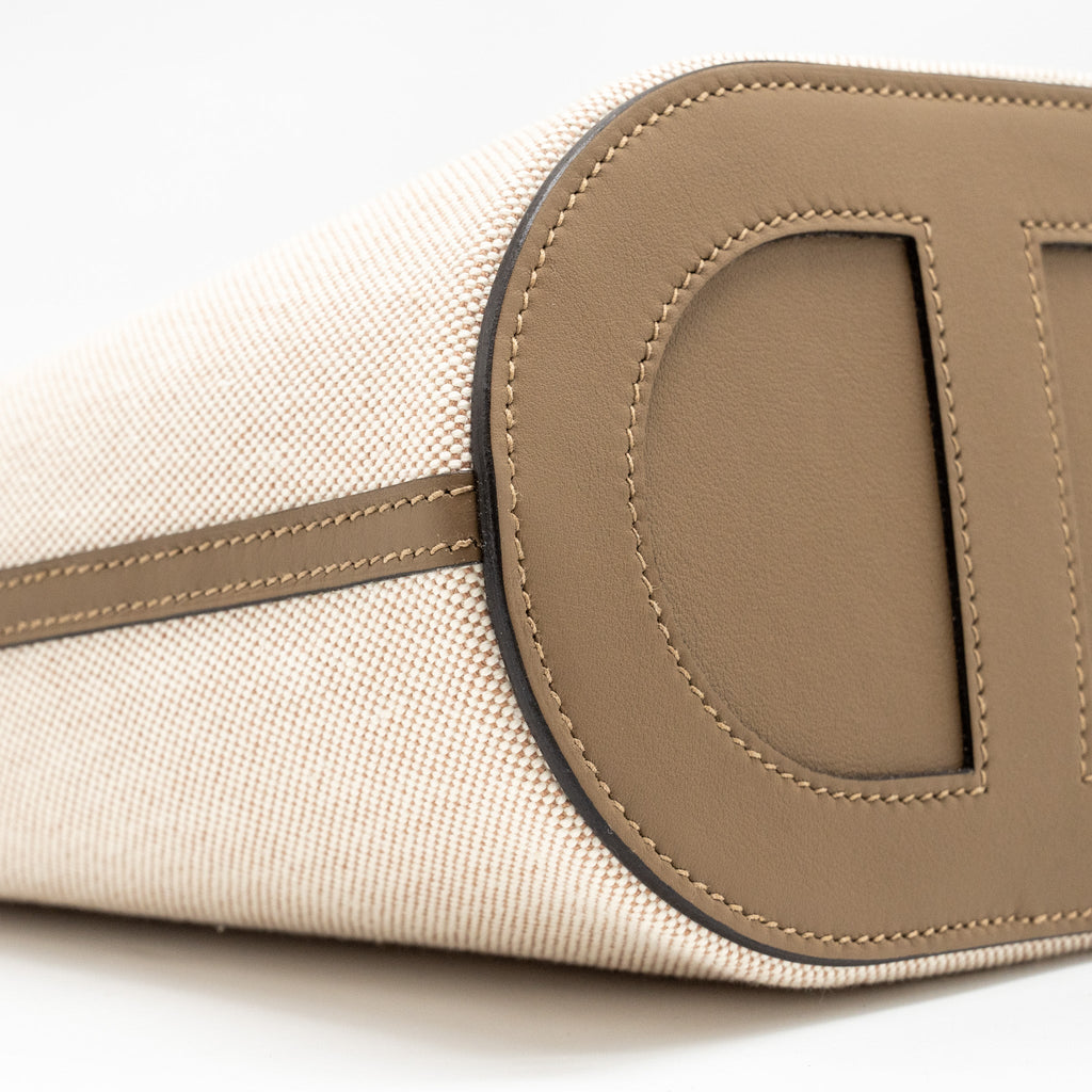 HERMES IN-THE-LOOP 18 BAG CANVAS / SWIFT ECRU-BEIGE/ BEIGE DE WEIMAR SHW