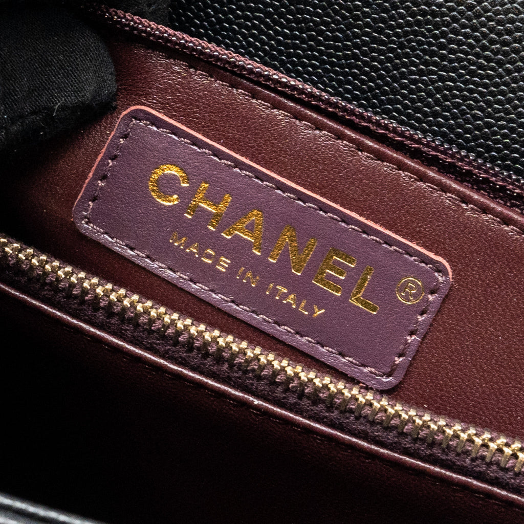 CHANEL LARGE COCO HANDLE CAVIAR BLACK LGHW (MICROCHIP)
