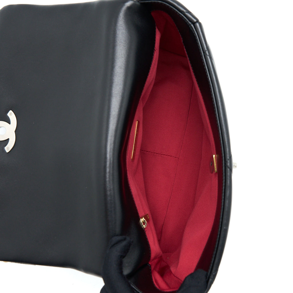 CHANEL MEDIUM 19 BAG GOATSKIN BLACK MULTICOLOUR HARDWARE (MICROCHIP)