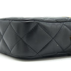 CHANEL 22C MY PERFECT MINI CAMERA CASE LAMBSKIN BLACK GHW(MICROCHIP)