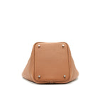 HERMES PICOTIN 22 LOCK BAG GOLD WITH BLUE BRUME HANDLE SHW