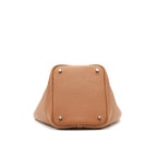 HERMES PICOTIN 22 LOCK BAG GOLD WITH BLUE BRUME HANDLE SHW