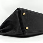 HERMES TOUCH KELLY 25 TOGO / LIZARD BLACK GHW