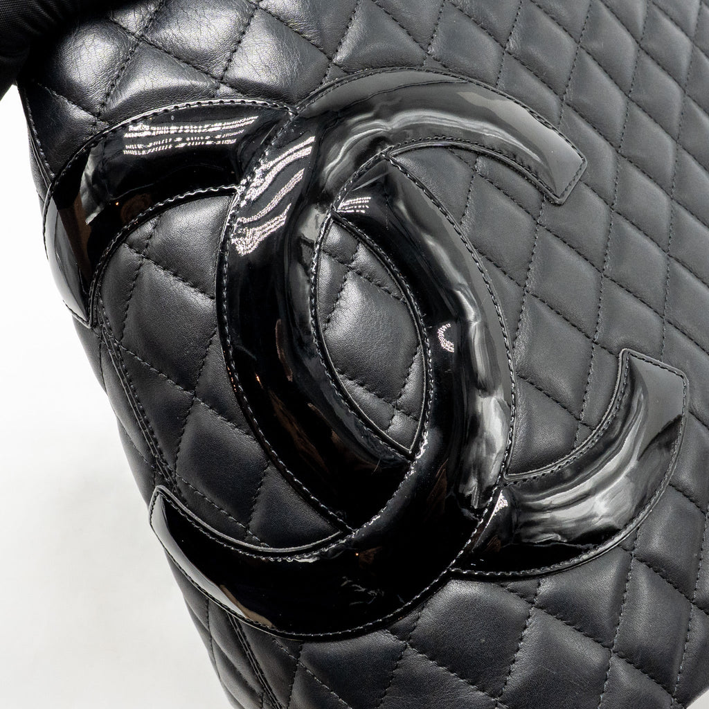 Chanel Cambon Ligne Tote Bag Calfskin/Patent Black SHW