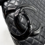 Chanel Cambon Ligne Tote Bag Calfskin/Patent Black SHW