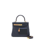 HERMES KELLY 25 COLORMATIC SWIFT BLUE NUIT/CHAI/ETOUPE/GOLD/BLACK GHW