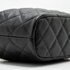 CHANEL 25C QUILTED HOBO BAG CAVIAR BLACK GHW (MICROCHIP)