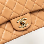 CHANEL MINI RECTANGULAR FLAP BAG LAMBSKIN BEIGE LGHW (MICROCHIP)