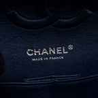 CHANEL MEDIUM CLASSIC DOUBLE FLAP BAG LAMBSKIN DARK BLUE SHW