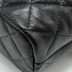 CHANEL 25C QUILTED HOBO BAG CAVIAR BLACK GHW (MICROCHIP)