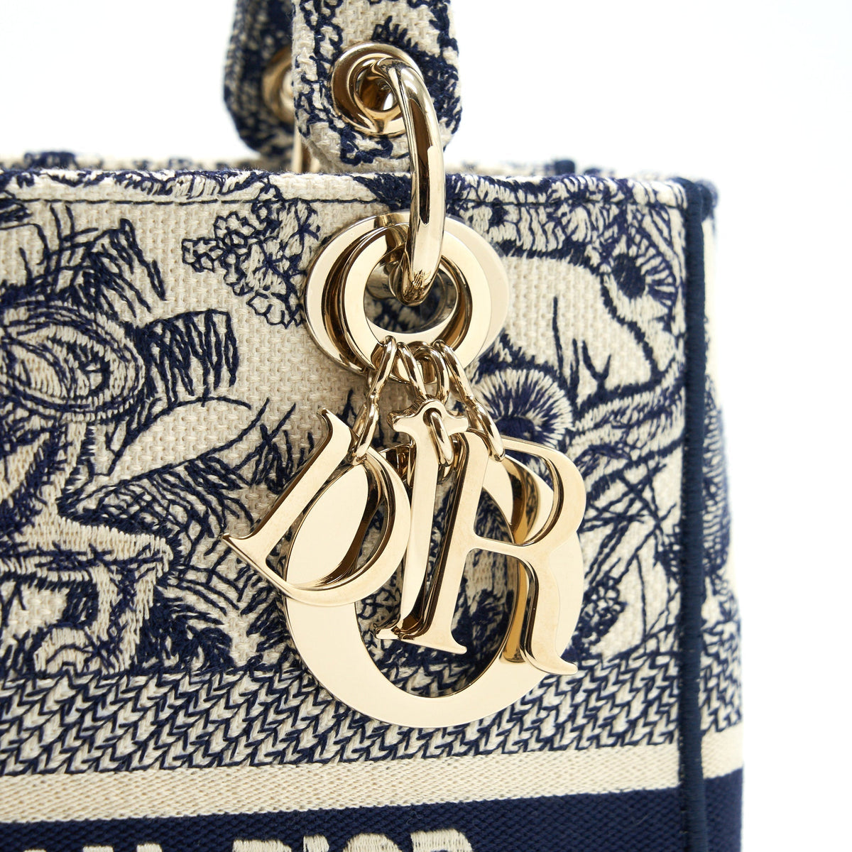 DIOR MEDIUM LADY DIOR D-LITE BAG NAVY GHW