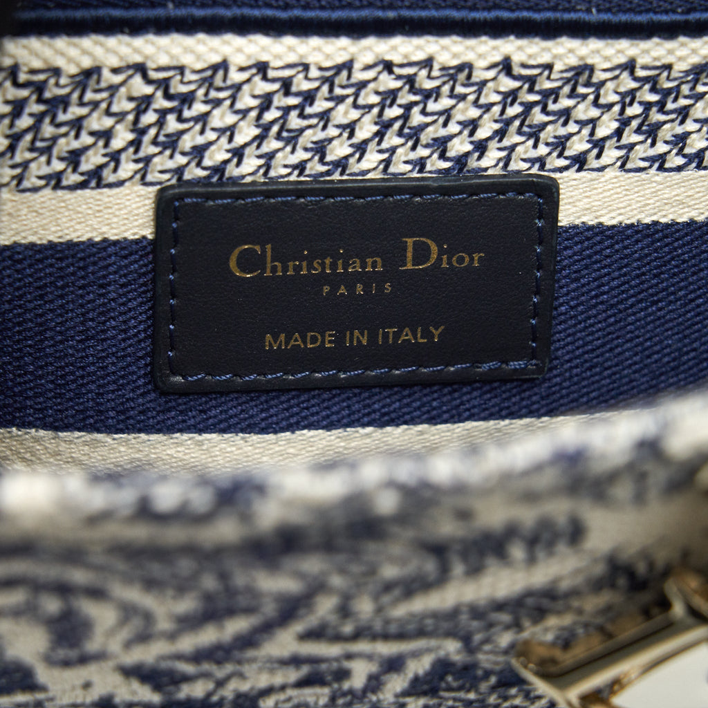 DIOR MEDIUM LADY DIOR D-LITE BAG NAVY GHW