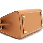 HERMES BIRKIN 25 SELLIER GOLD WITH GHW EPSOM LEATHER